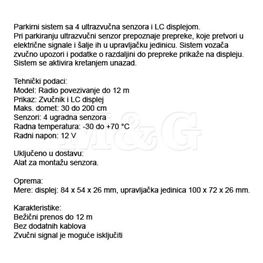 Slika za ZVUČNI RADIO PARKIRNI SISTEM SA LC DISPLEJOM