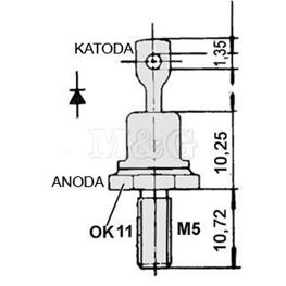 Slika za DIODA 25FR120  25A/1200V