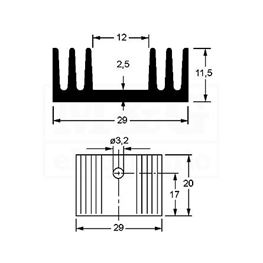 Slika za ALUMINIJUMSKI HLADNJAK TO-220/2