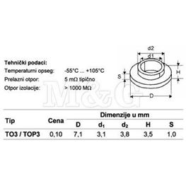 Slika za IZOLATOR PLASTIČNI  TO3/TOP3