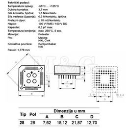 Slika za PODNOŽJE IC CHIP PLCC 28
