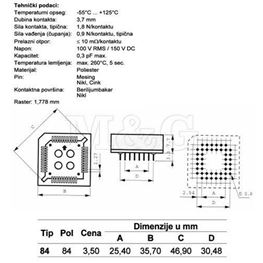 Picture of PODNOŽJE IC CHIP PLCC 84