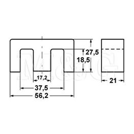 Slika za FERITNO JEZGRO E55/28/21-3C94