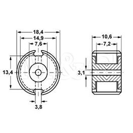 Slika za FERITNO JEZGRO P18/11-3F3