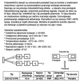 Picture of FOTOELEKTRIČNI PREKIDAČ G30-3C101PA