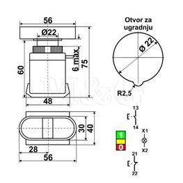 Picture of KOMANDNI TASTER APBB-22