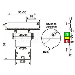 Slika za KOMANDNI TASTER BW8465 24V AC