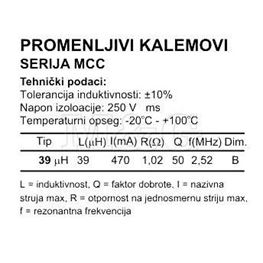 Slika za INDUKTIVNOST EC24 39 µH