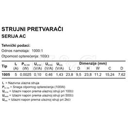 Slika za STRUJNI TRANSFORMATOR AC1005 5A