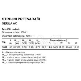 Slika za STRUJNI TRANSFORMATOR AC1050 50A