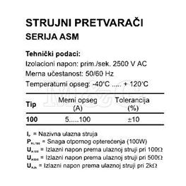 Slika za STRUJNI TRANSFORMATOR ASM 5-100A