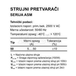 Slika za STRUJNI TRANSFORMATOR ASM 5-50A