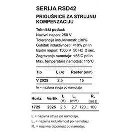 Slika za INDUKTIVNOST RSD V-2025 2X2,7mH 2,5A