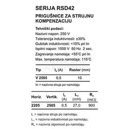 Picture of INDUKTIVNOST RSD V-2505 2X27mH 0,5A