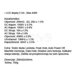 Slika za MULTIMETAR SA MILIOMMETROM ST-5302