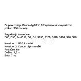 Picture of KABL USB 2,0 ZA KAMERE CANON 12 Pina