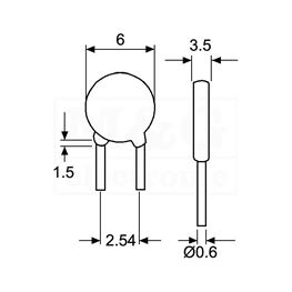 Slika za KONDENZATOR KERAMIČKI 3,9pF 100V