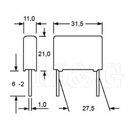 Picture of KONDENZATOR FKP Film WIMA FKP1 10nF 2000V