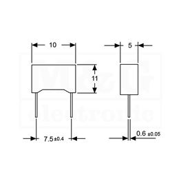 Slika za KONDENZATOR MKP Film KEMET R75 10nF 630V