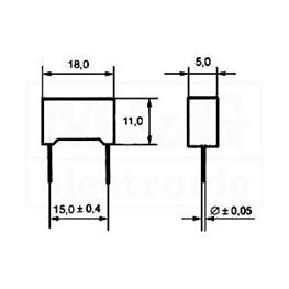 Picture of KONDENZATOR BLOK MKT 150nF 250V