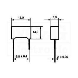 Slika za KONDENZATOR BLOK MKT 15nF 1000V