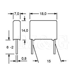 Picture of KONDENZATOR MKP Film WIMA MKP10 1,0nF 2000V