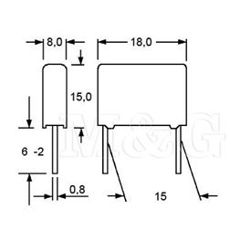 Picture of KONDENZATOR FKP Film WIMA FKP1 2,2nF 1600V