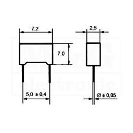 Slika za KONDENZATOR BLOK MKT 2,7nF 100V