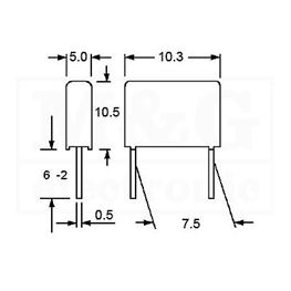 Slika za KONDENZATOR MKT Film WIMA MKS4 220nF 250V