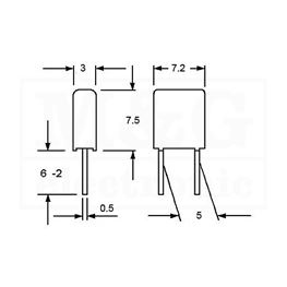 Slika za KONDENZATOR MKT Film WIMA MKS2 220nF 63V