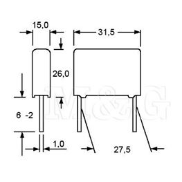 Picture of KONDENZATOR FKP Film WIMA FKP1 22nF 2000V