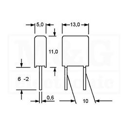 Picture of KONDENZATOR MKP Film WIMA MKP10 22nF 630V