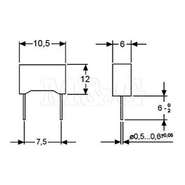 Slika za KONDENZATOR MKT Film KEMET R66 330nF 250V