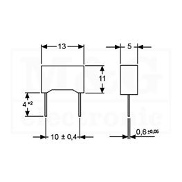 Slika za KONDENZATOR MKP Film KEMET R75 22nF 630V