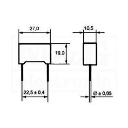 Slika za KONDENZATOR BLOK MKT 3,3µF 100V