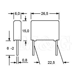 Picture of KONDENZATOR FKP Film WIMA FKP1 1,5nF 2000V