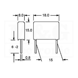 Slika za KONDENZATOR MKT Film WIMA MKS4 330nF 400V