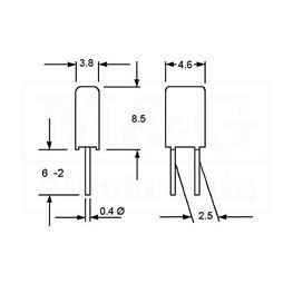 Slika za KONDENZATOR MKT Film WIMA MKS02 330nF 63V