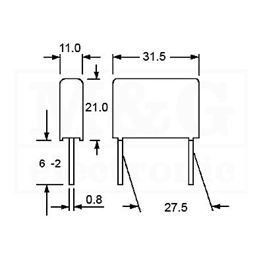 Picture of KONDENZATOR MKT Film WIMA MKS4 2,2µF 400V