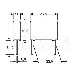 Picture of KONDENZATOR FKP Film WIMA FKP1 4,7nF 1600V