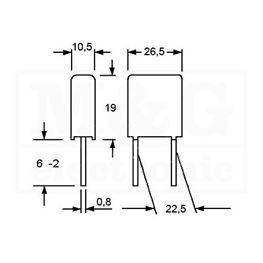 Picture of KONDENZATOR MKP Film WIMA MKP10 470nF 400V