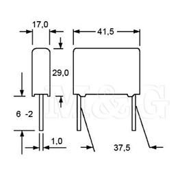 Picture of KONDENZATOR FKP Film WIMA FKP1 150nF 1250V