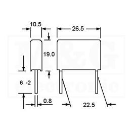 Slika za KONDENZATOR MKT Film WIMA MKS4 6,8µF 100V