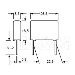 Picture of KONDENZATOR FKP Film WIMA FKP1 6,8nF 1600V