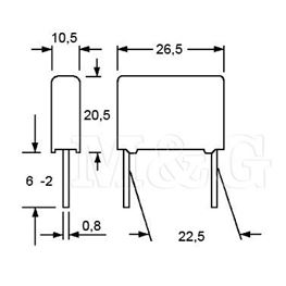 Picture of KONDENZATOR FKP Film WIMA FKP1 10nF 1600V