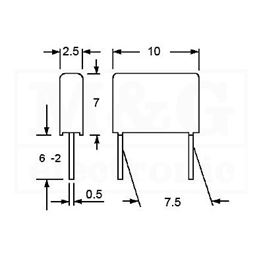 Slika za KONDENZATOR MKT Film WIMA MKS4 150nF 100V