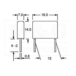 Slika za KONDENZATOR MKT Film WIMA MKS4 1,5µF 100V