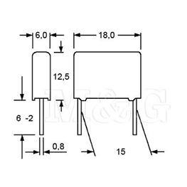 Slika za KONDENZATOR BLOK MKT 470pF 2000V