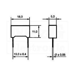 Slika za KONDENZATOR BLOK MKT 15nF 400V