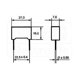 Slika za KONDENZATOR BLOK MKP 7,5nF 1600V